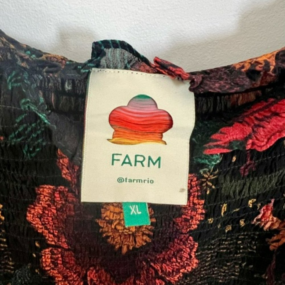 Farm Rio Pattern Sheer Top, Size XL - Picture 2 of 4